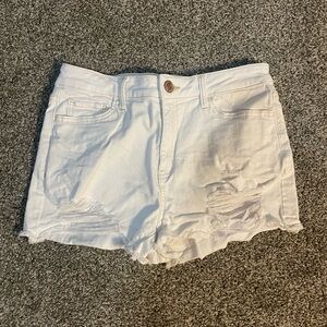 SO White Distressed Jean Shorts